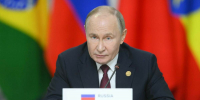 8790223 23.10.2024 Президент РФ Владимир Путин на заседании глав делегаций стран БРИКС в расширенном составе в рамках XVI саммита БРИКС в Казани. При использовании обязательно указание имени автора и источника: «Имя автора/фотохост-агентство brics-russia2024.ru». Сергей Бобылев / Фотохост-агентство brics-russia2024.ru - ГТРК Татарстан